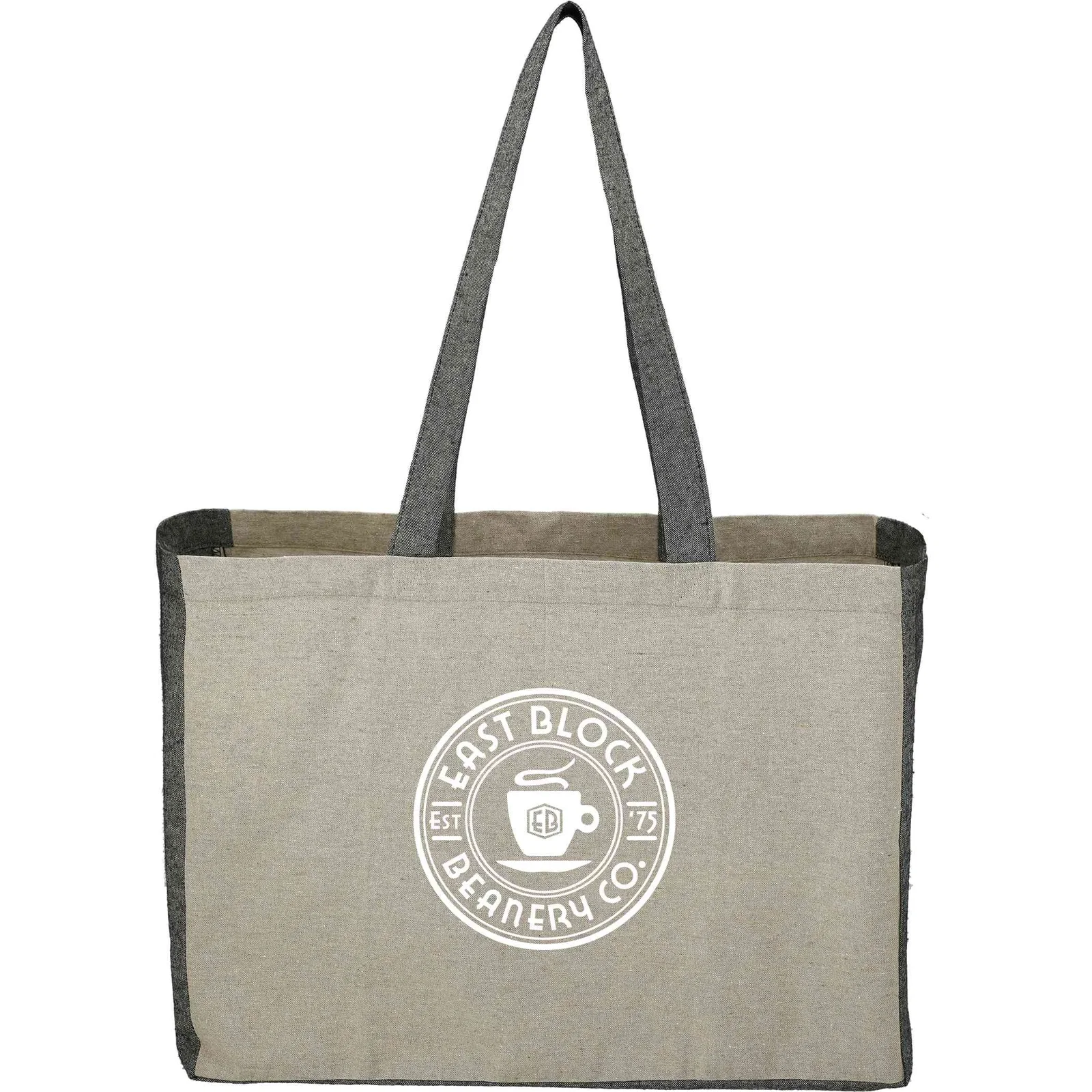 Recycled Cotton Contrast Side Shopper Tote — view 4