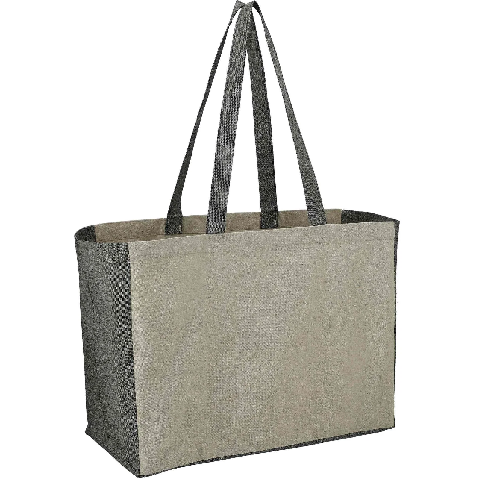 Recycled Cotton Contrast Side Shopper Tote — view 5