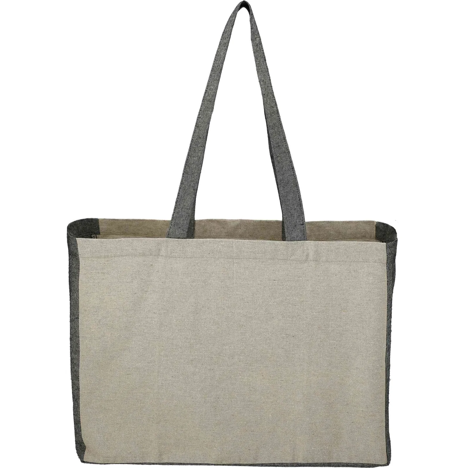 Recycled Cotton Contrast Side Shopper Tote — view 7