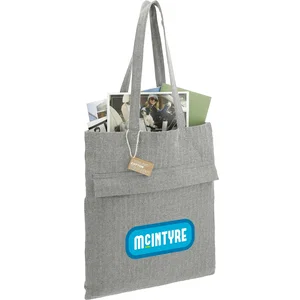 7 oz Recycled Cotton Herringbone Tote with Zip Pocket