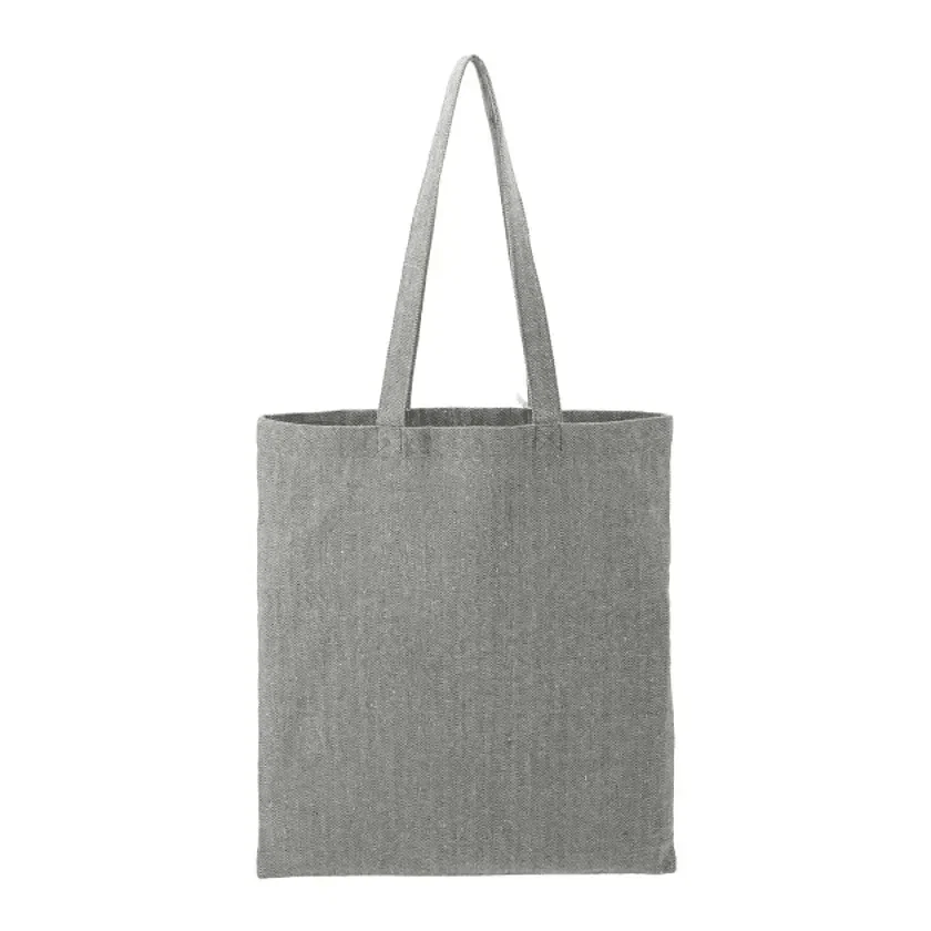 Recycled Cotton Herringbone Tote w/Zip Pocket 7oz — view 2