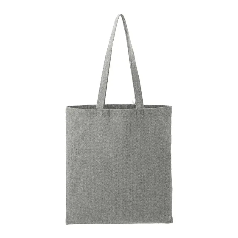 Recycled Cotton Herringbone Tote w/Zip Pocket 7oz — view 2
