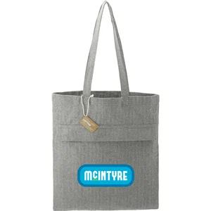 7 oz Recycled Cotton Herringbone Tote with Zip Pocket