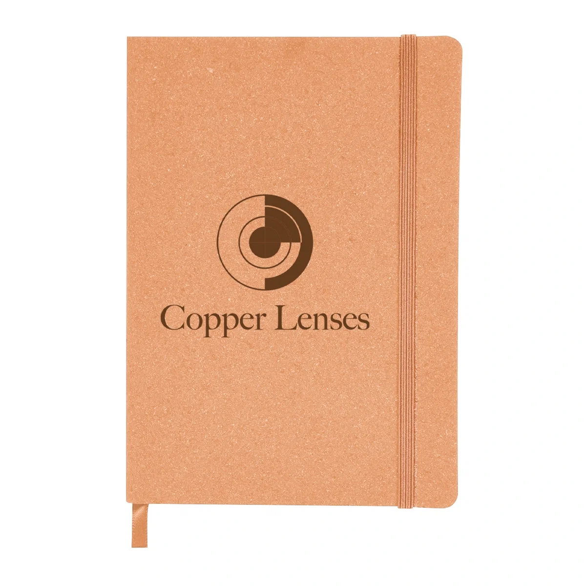 Gray recycled cotton journal closed on a flat surface