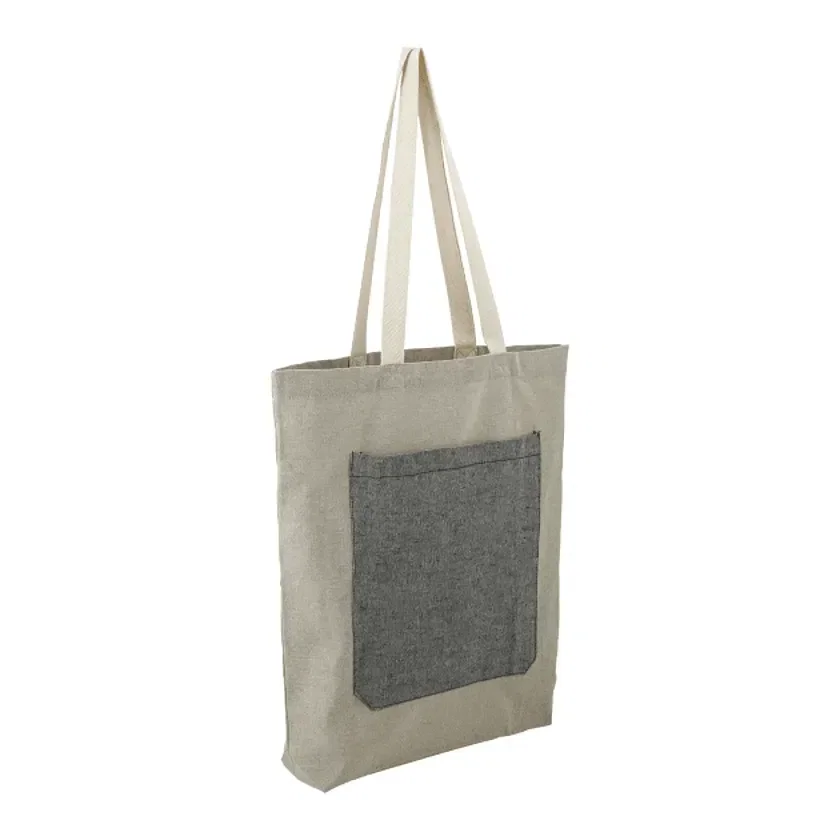 Custom Eco-friendly Recycled Cotton Tote with Pocket — view 2