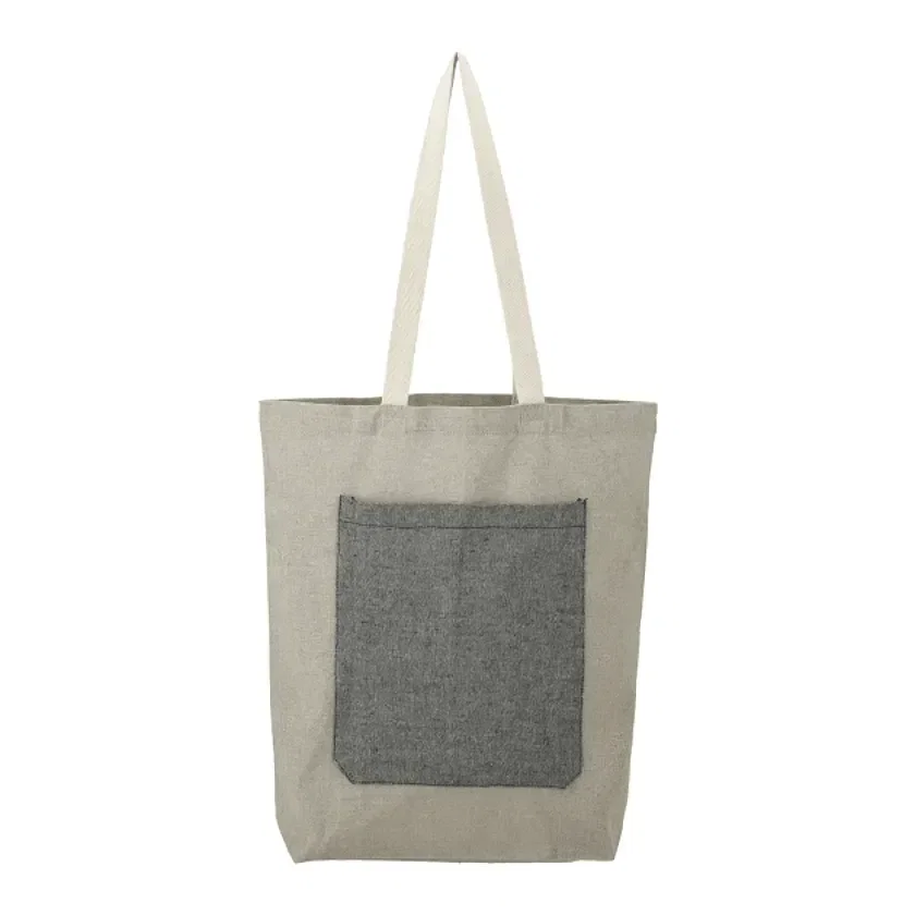 Custom Eco-friendly Recycled Cotton Tote with Pocket — view 4