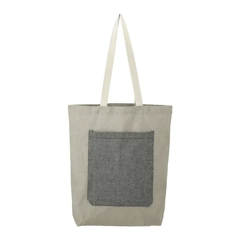 Custom Eco-friendly Recycled Cotton Tote with Pocket — view 4