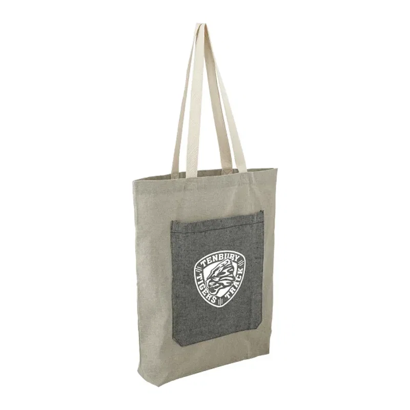 Custom Eco-friendly Recycled Cotton Tote with Pocket — view 5