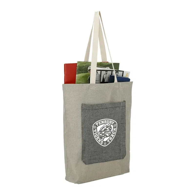Custom Eco-friendly Recycled Cotton Tote with Pocket — view 6