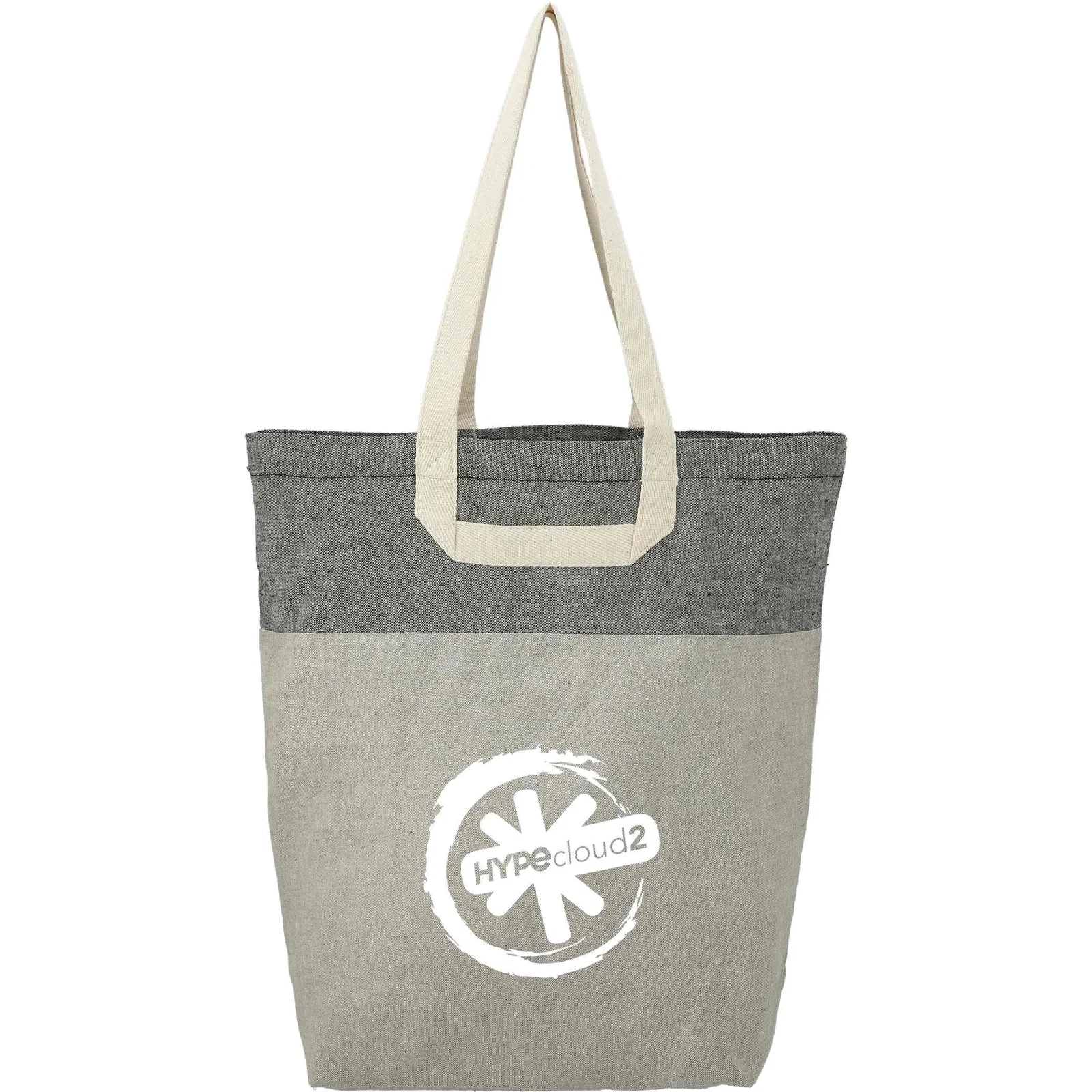 Custom Eco-Friendly Recycled Cotton Book Tote with U-Handle — view 4