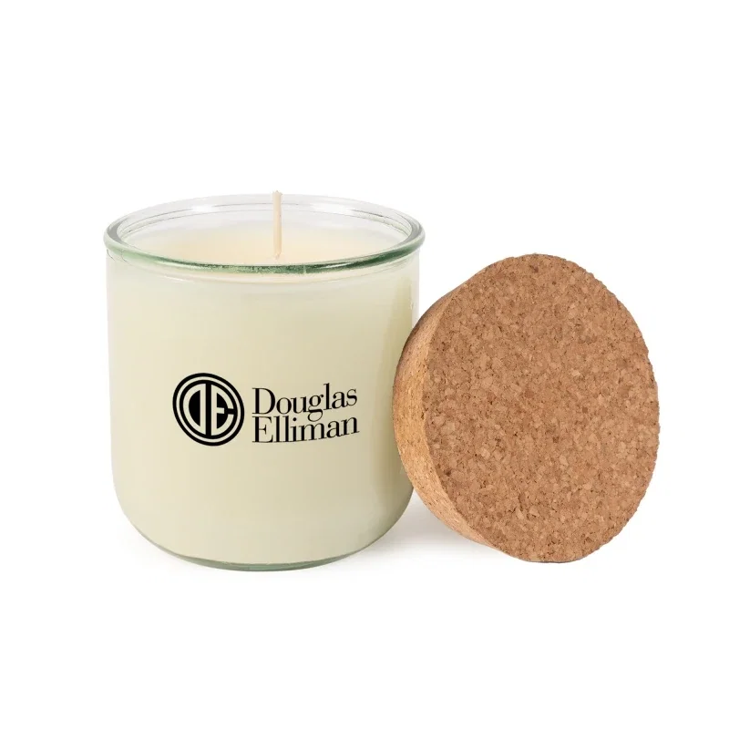 Recycled Glass Aromatherapy Candle with Cork Lid — view 3