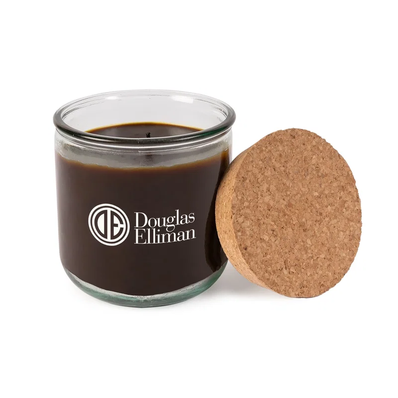 Recycled Glass Aromatherapy Candle with Cork Lid — view 1