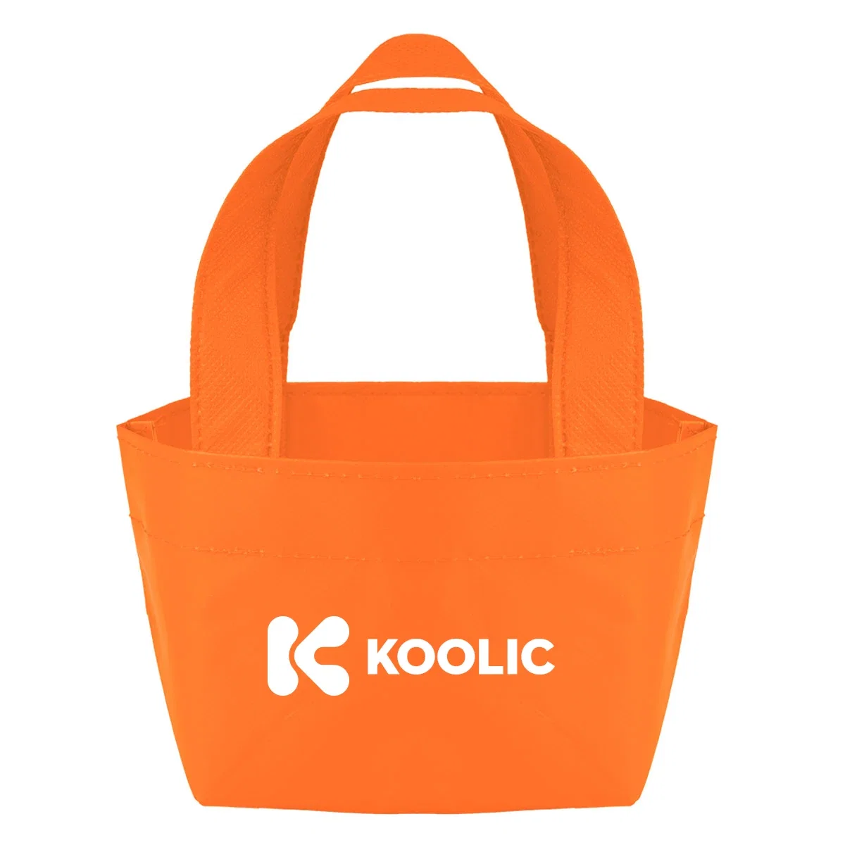 Opposite side of the mini tote bag presented flat