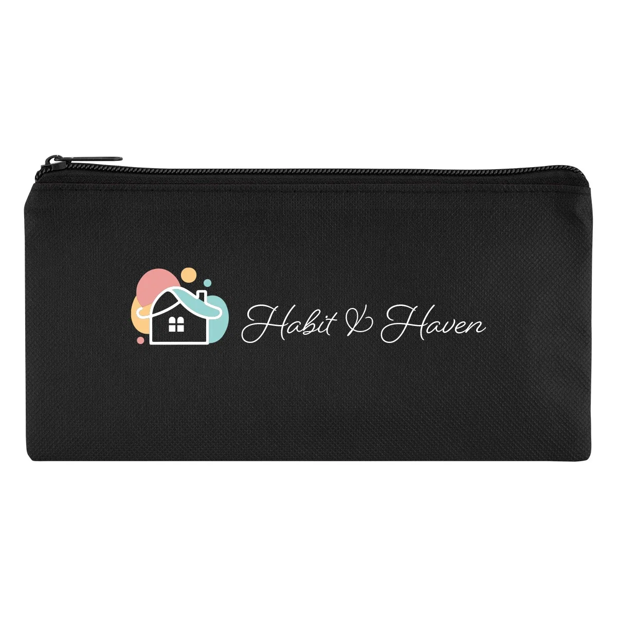 Product photo of the recycled pencil pouch from a second angle