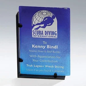 Recycled Glass Award on Reclaimed Scrap Metal Base