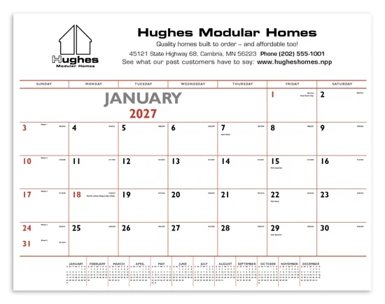 Triumph® Calendars Red & Black Desk Pad