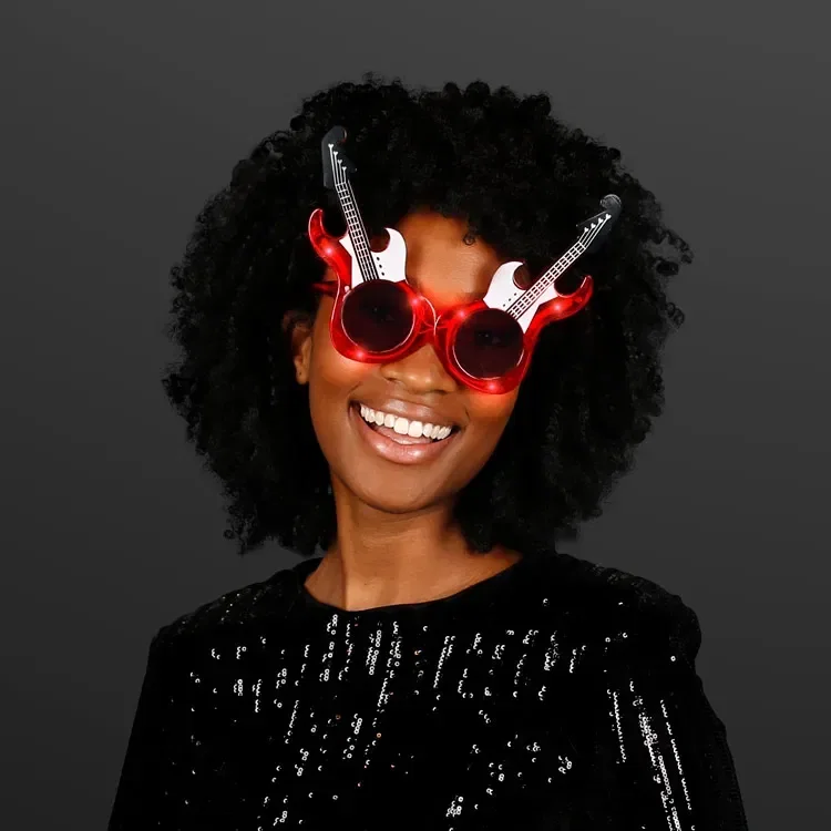 Red Guitar LED Sunglasses — view 2