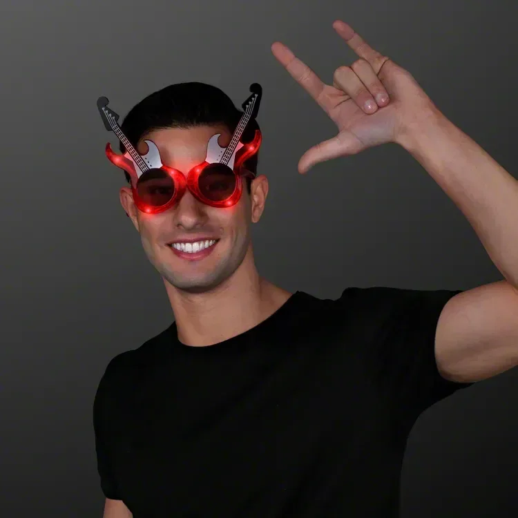 Red Guitar LED Sunglasses — view 4
