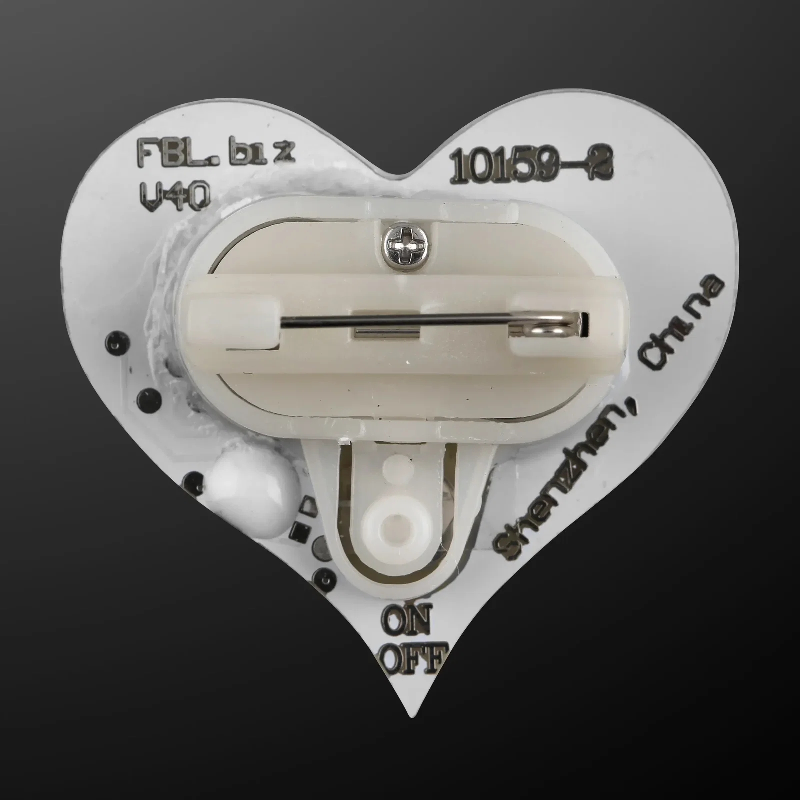 Red Heart LED Flashing Pin — view 3
