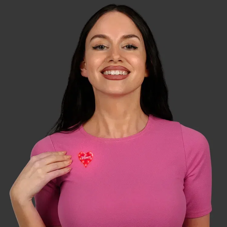 Red Heart LED Flashing Pin — view 4