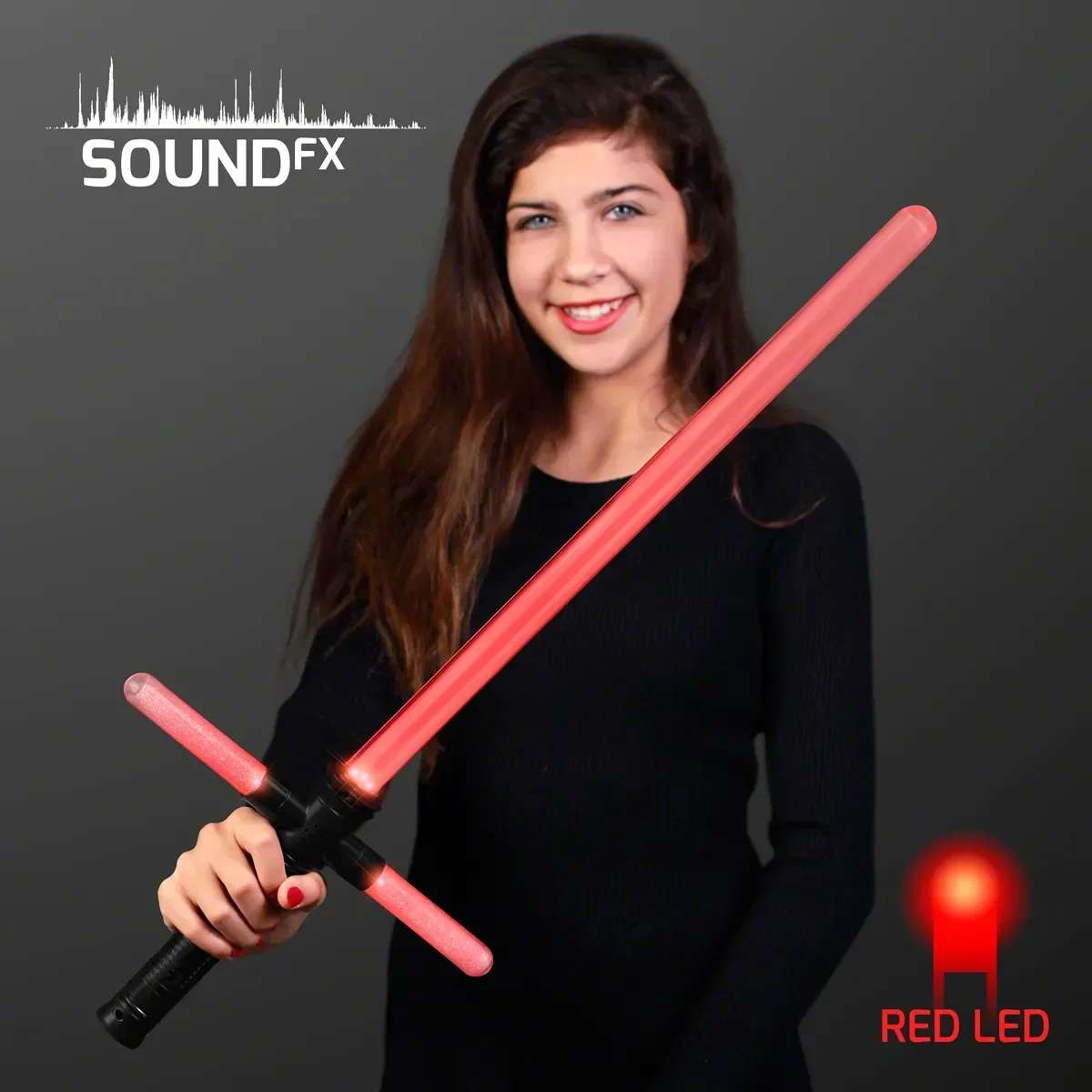 Red Light Up Cross Saber — view 2