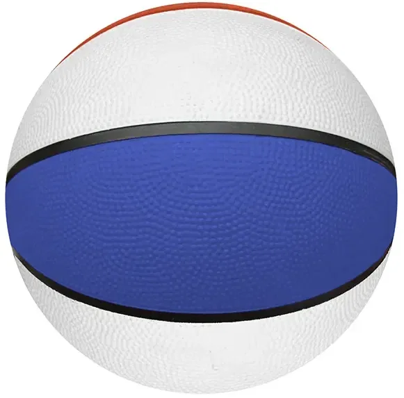 Mid-Size Red/White/Blue Rubber Basketball (7") — view 3