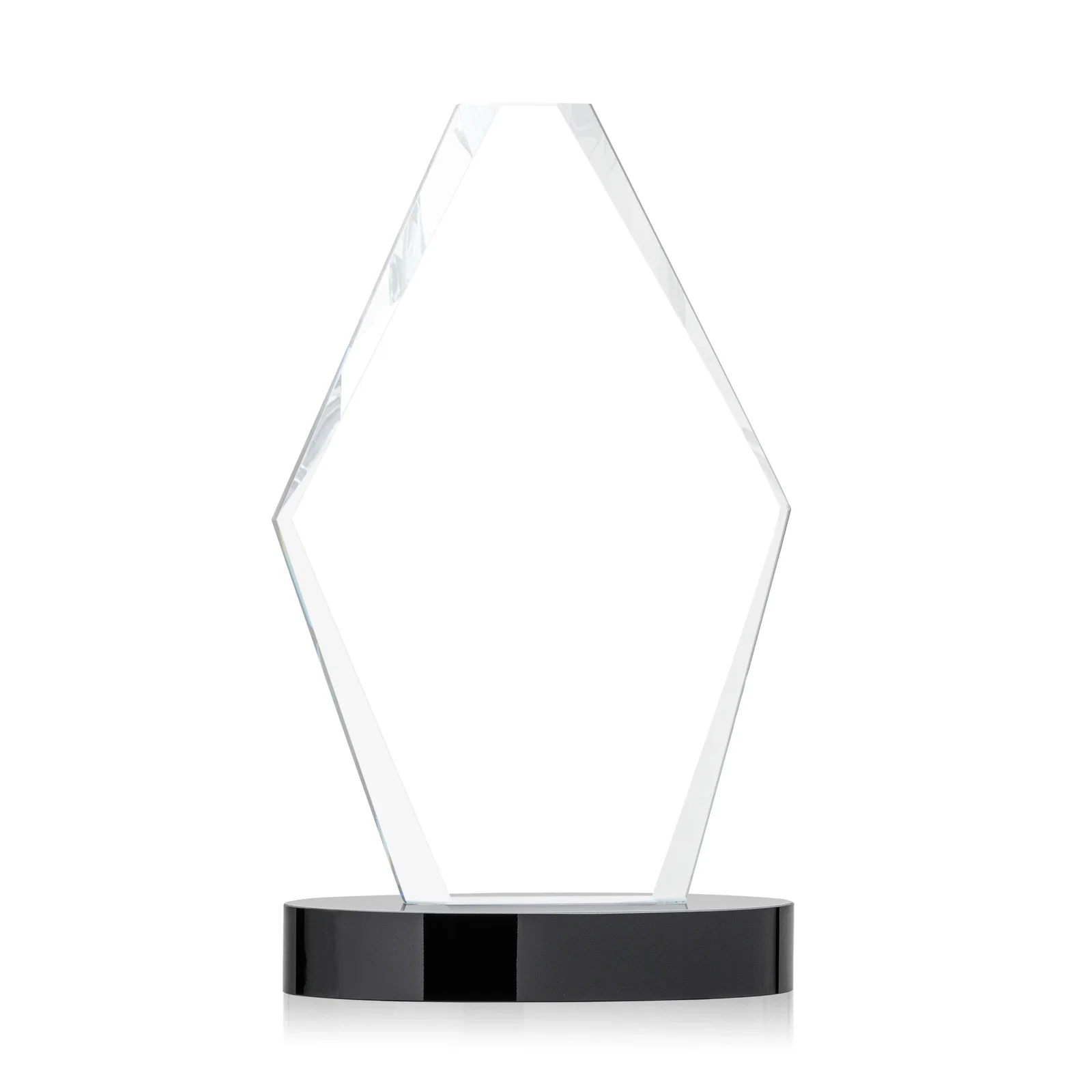 Personalized Starfire Crystal Hexagon Award on Oval Base, awards for graduation ceremonies