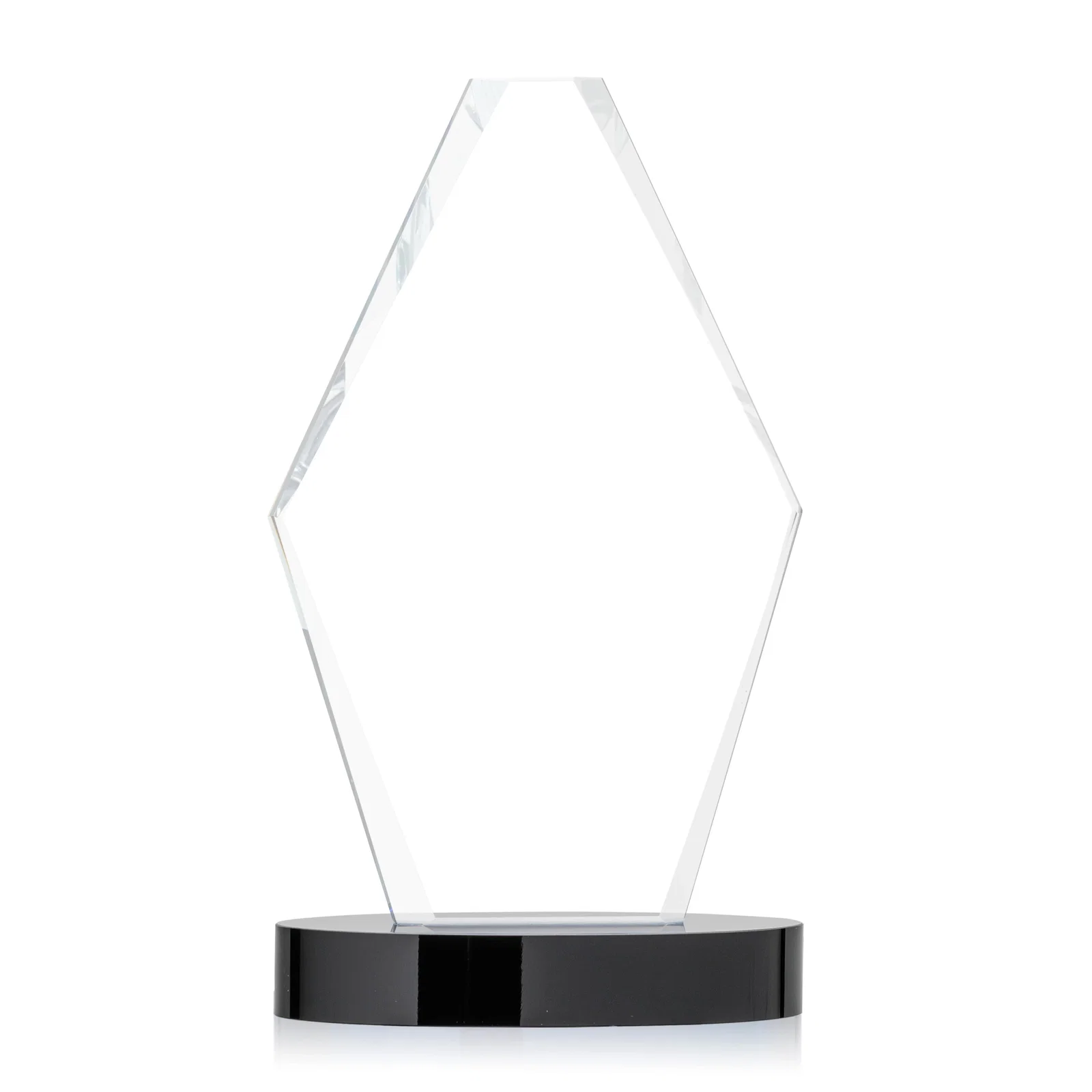 Personalized Starfire Crystal Hexagon Award on Oval Base, awards for safety achievement programs