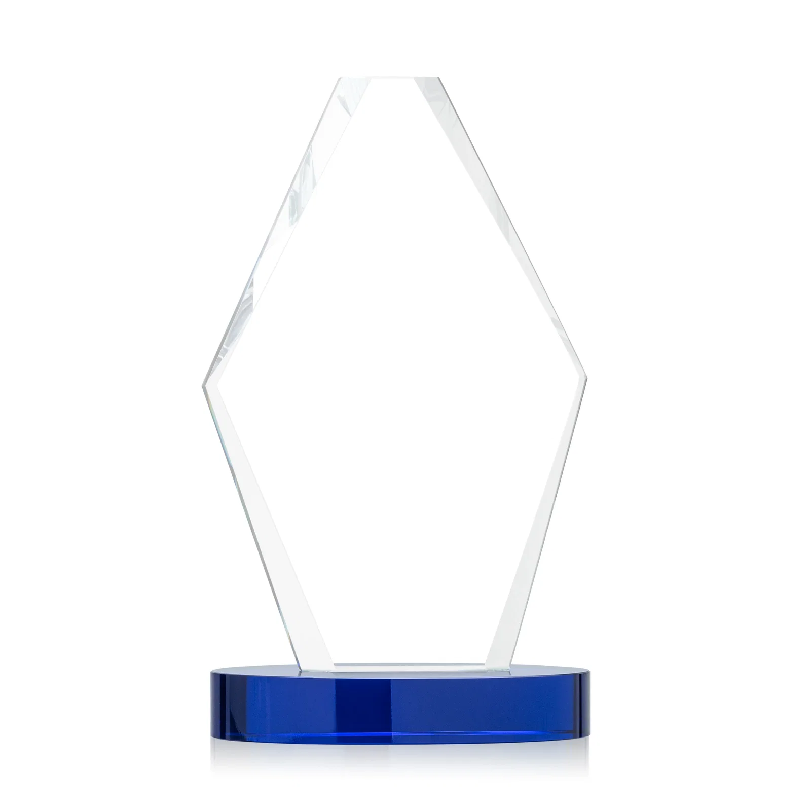 Personalized Starfire Crystal Hexagon Award on Oval Base, awards for dealer and partner awards