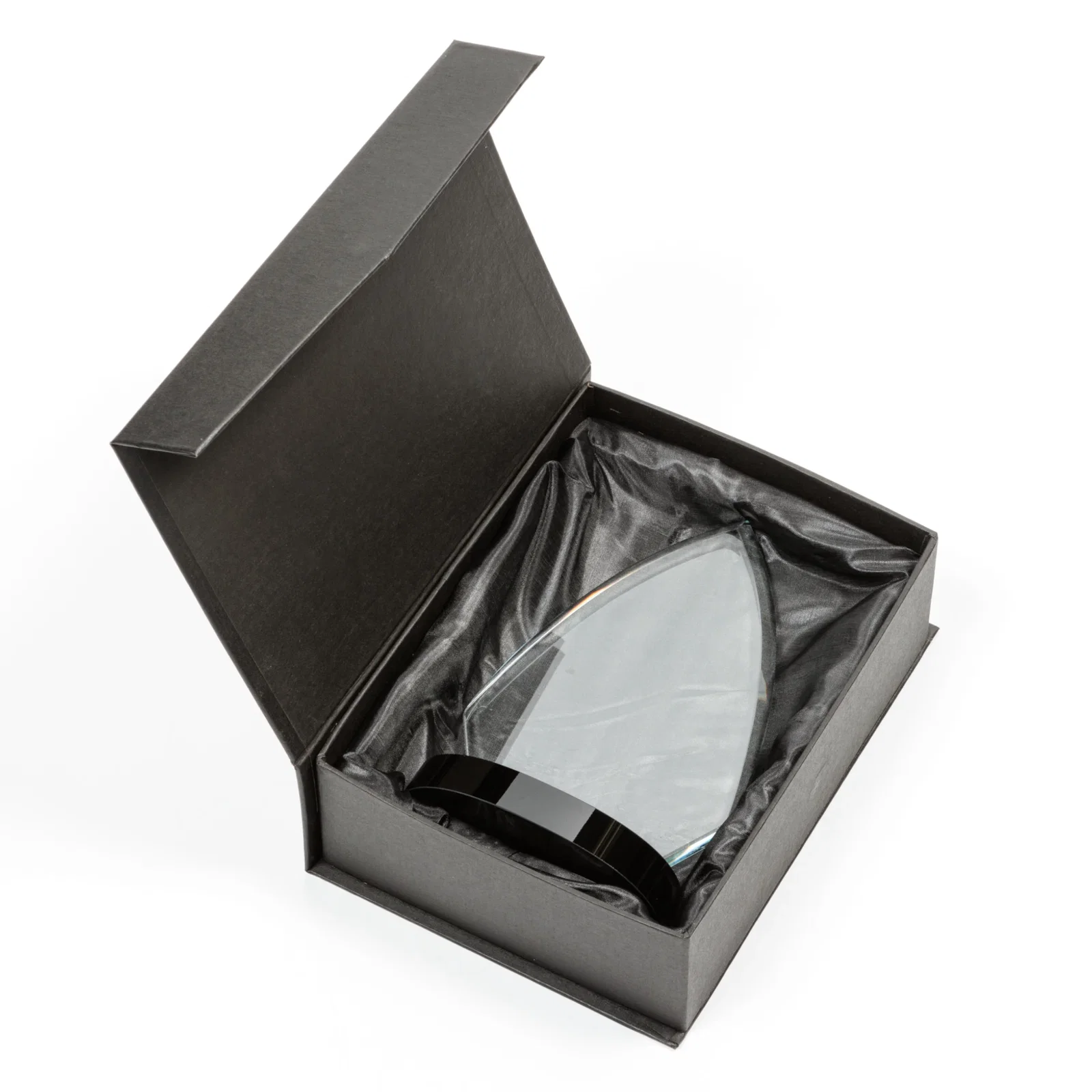 Custom Starfire Crystal Hexagon Award on Oval Base, awards for retirement presentations