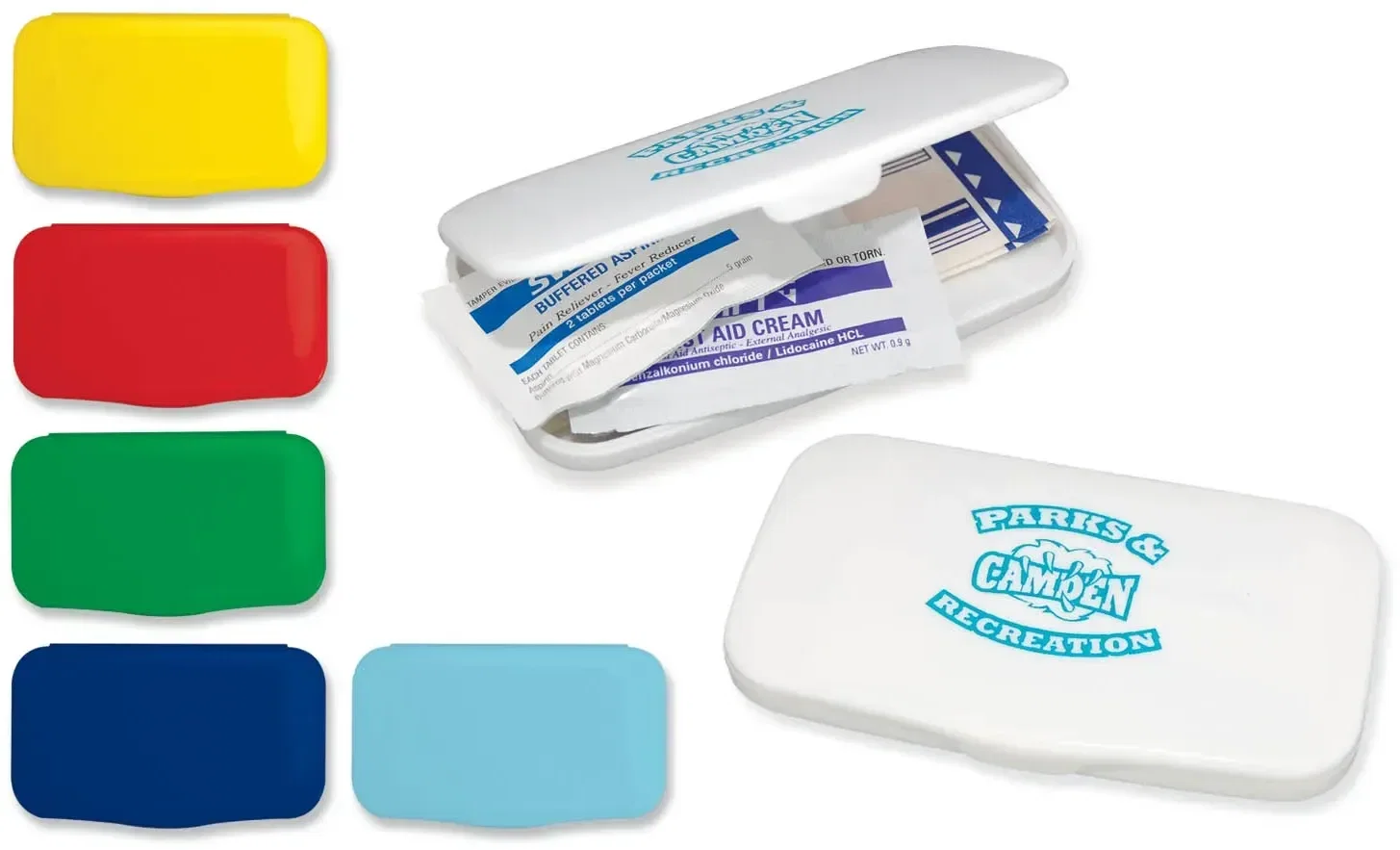 Redi-First, First Aid Kit. Slim polypropylene first aid kit with bandages and aspirin for on-the-go safety, view 3