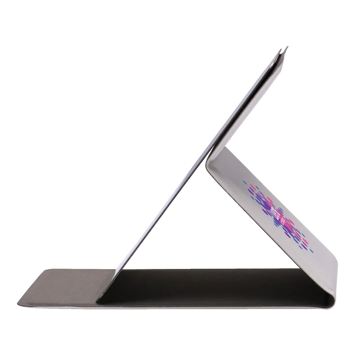 Branded Reflections Mirror, angled side view showing the stainless steel finish