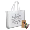 Reflective Non-Woven Coloring Tote Bag With Crayons — view 7