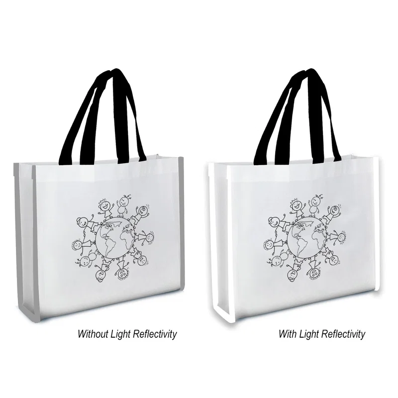 Reflective Non-Woven Coloring Tote Bag With Crayons — view 3