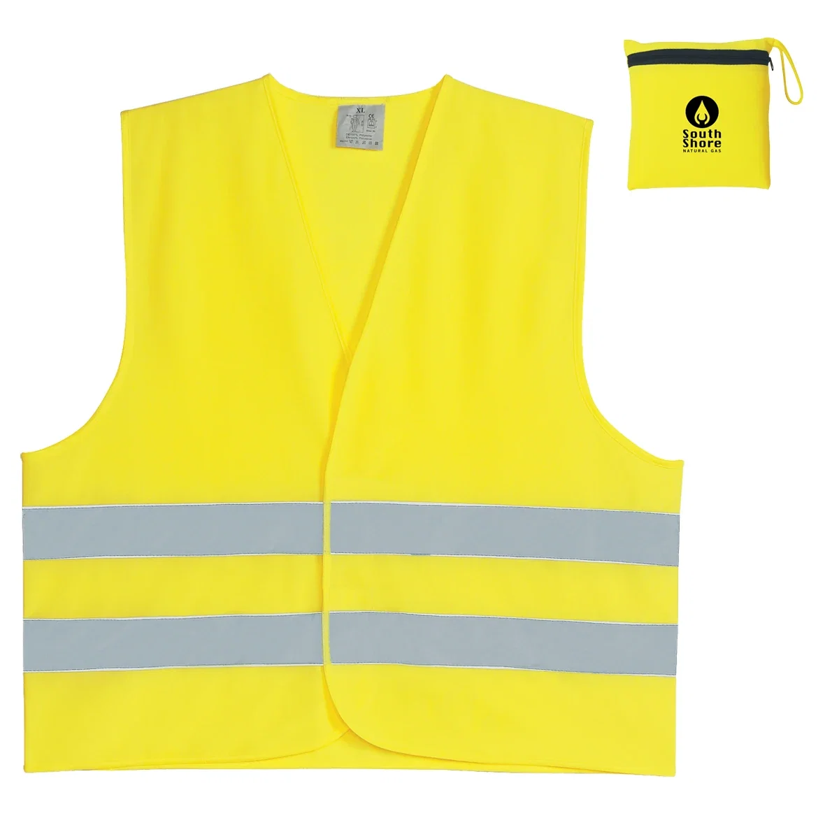 Vest folded into its compact carry pouch