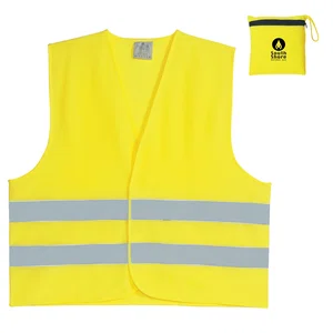 Polyester Reflective Safety Vest With Carry Pouch