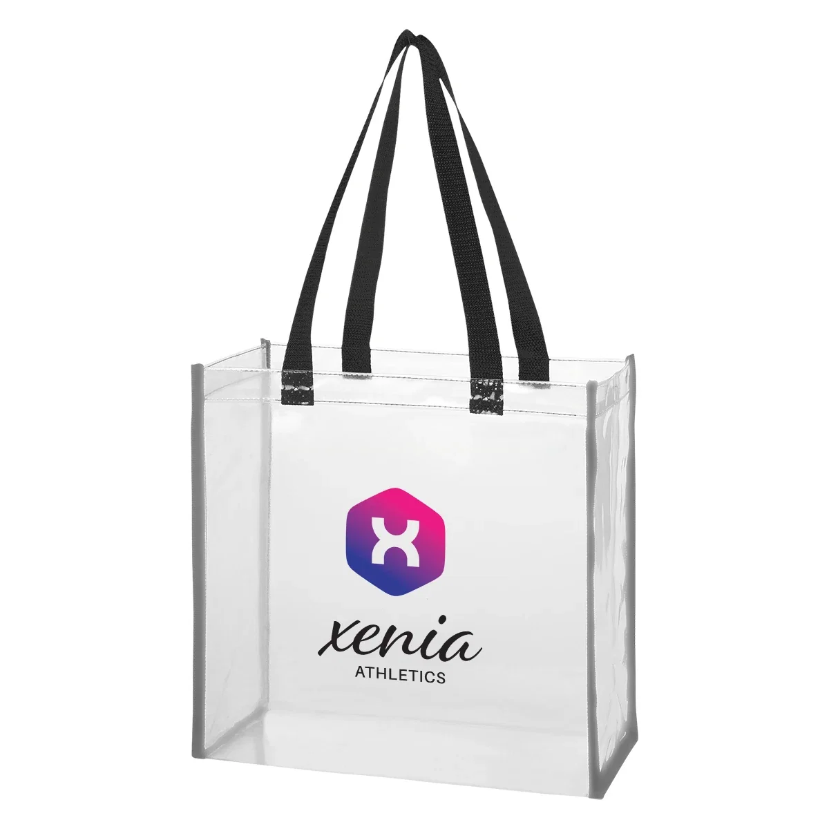 Tote resting flat on a table beside its straps