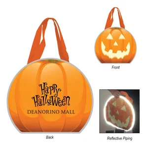 Reflective Shopper Reflective Halloween Pumpkin Non-Woven Tote Bag