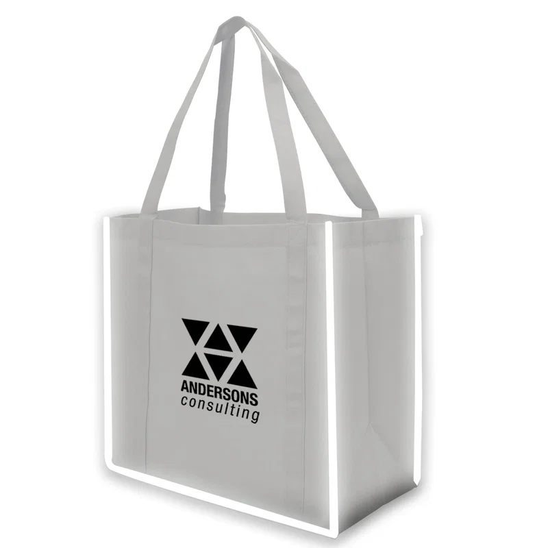 Reflective Shopper Reflective Large Non-Woven Grocery Tote Bag — view 3