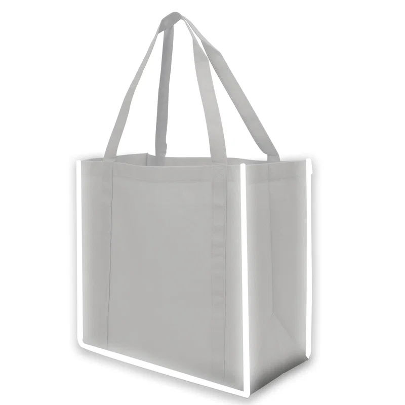 Reflective Shopper Reflective Large Non-Woven Grocery Tote Bag — view 4