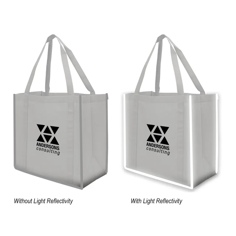 Reflective Shopper Reflective Large Non-Woven Grocery Tote Bag — view 6