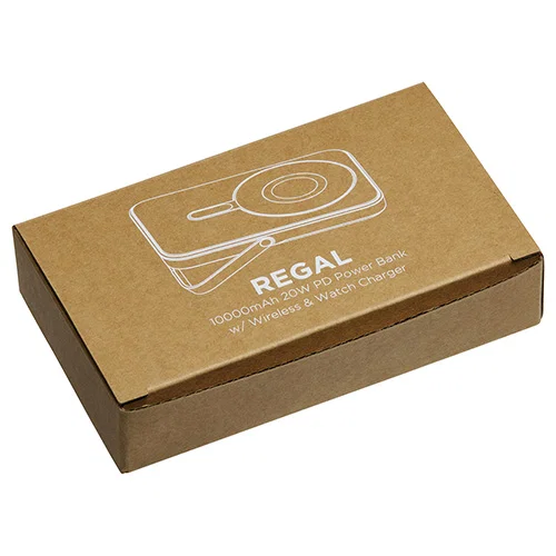 Regal 10000mAh branded power bank, top-down view