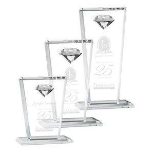 Optical Crystal Award with Gemstone Set at Tapered Point