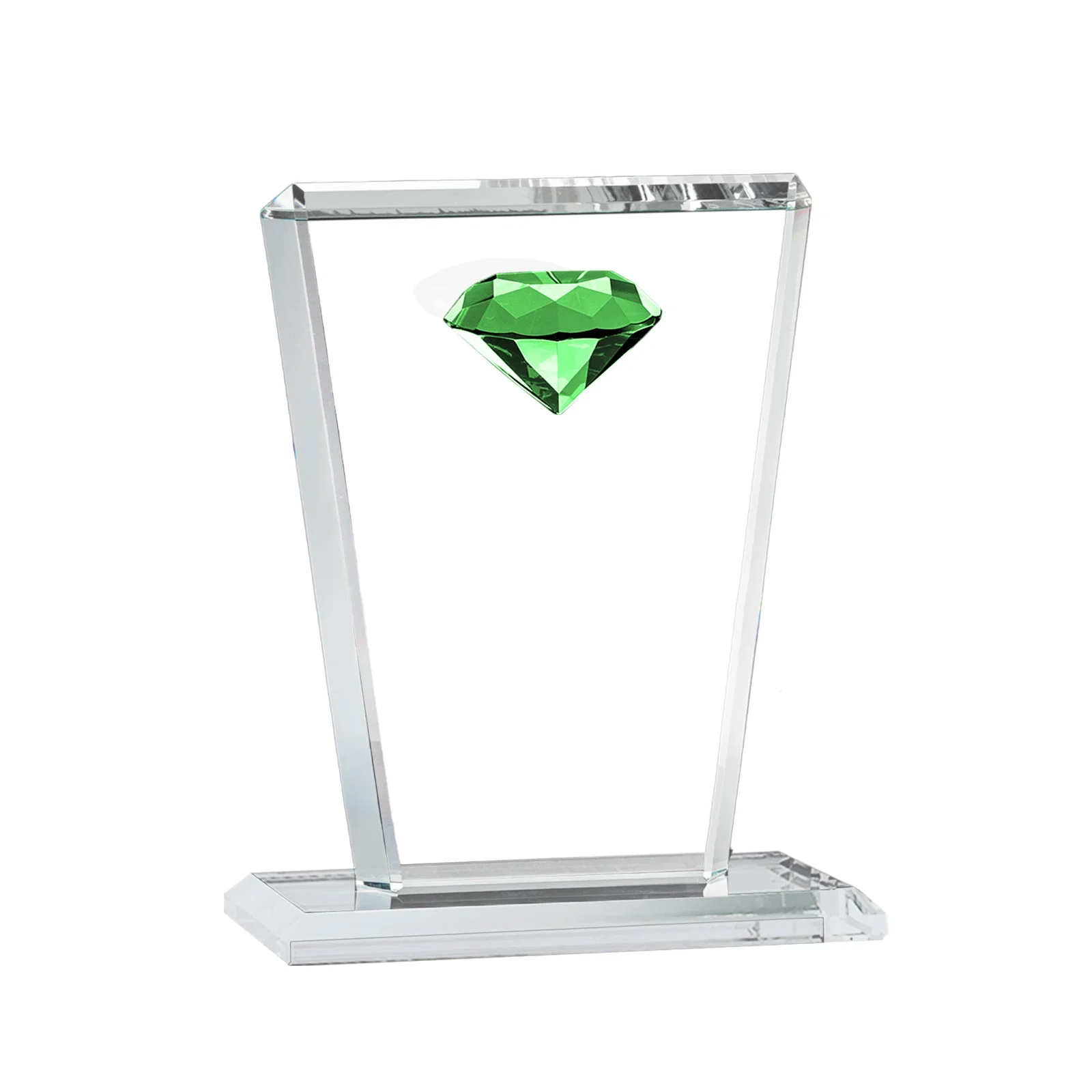 Promotional Optical Crystal Award with Gemstone Set at Tapered Point for service anniversary gifts