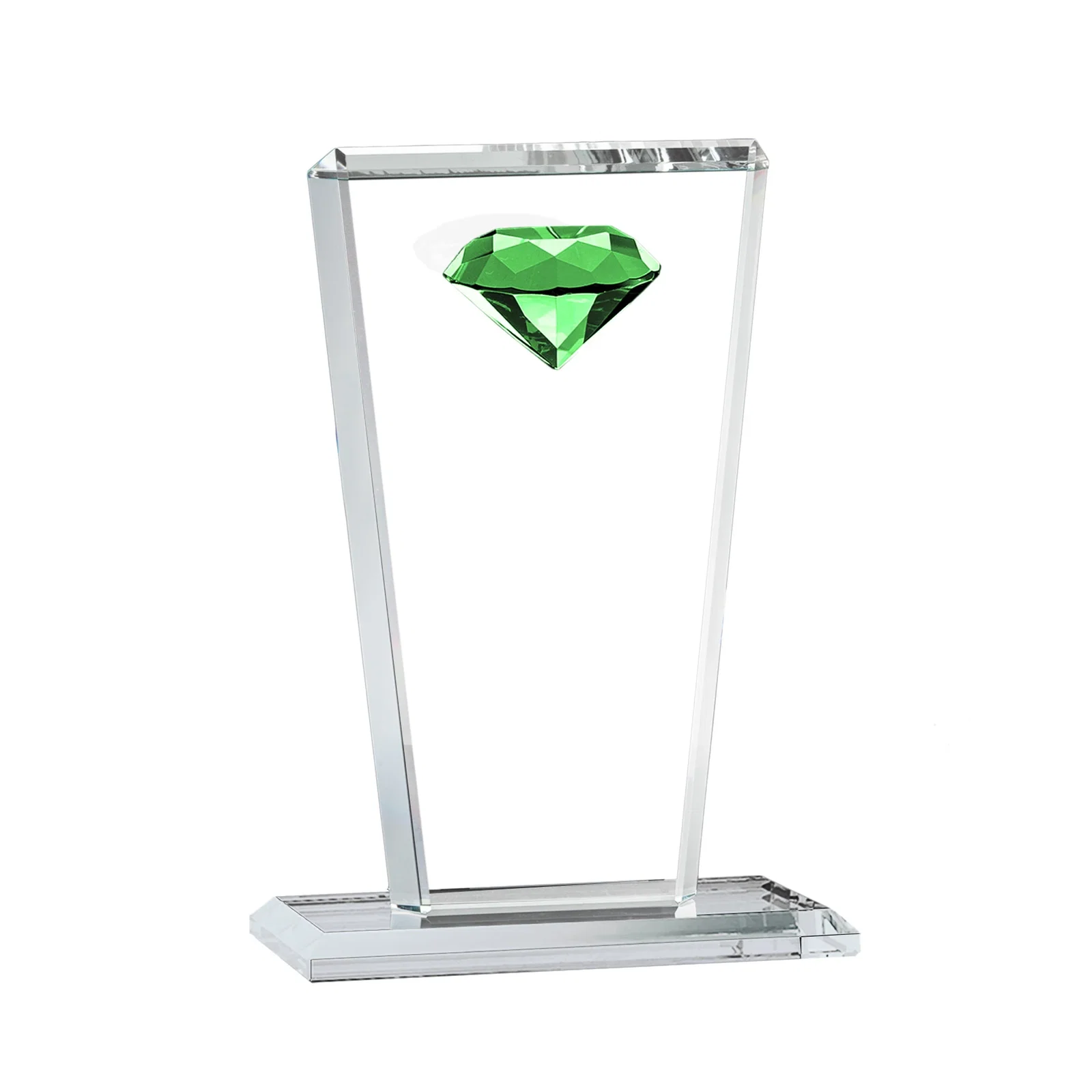 Promotional Optical Crystal Award with Gemstone Set at Tapered Point for sales achievement awards