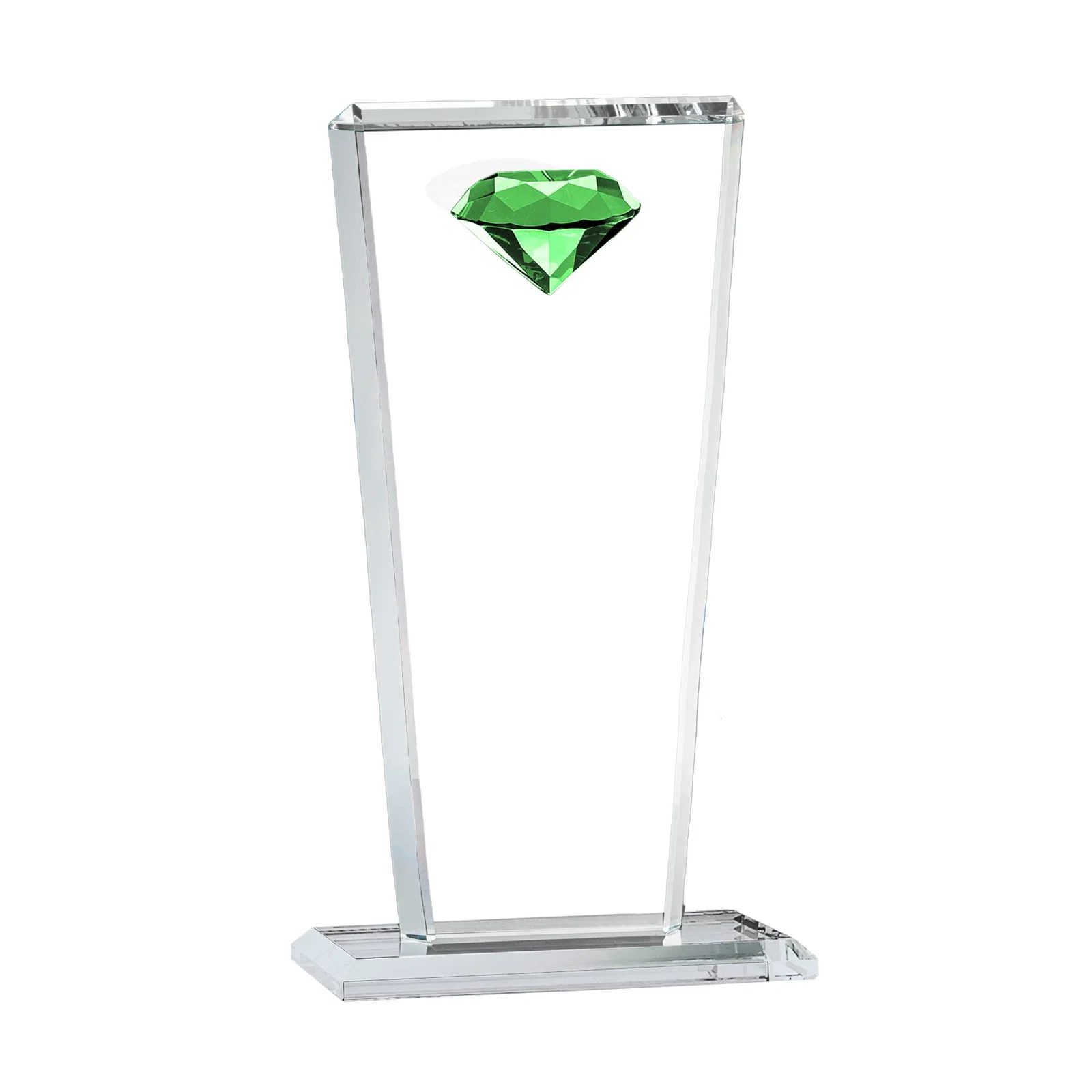 Promotional Optical Crystal Award with Gemstone Set at Tapered Point for retirement presentations