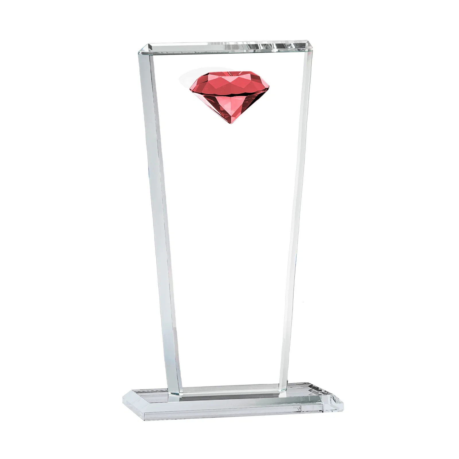 Promotional Optical Crystal Award with Gemstone Set at Tapered Point for graduation ceremonies