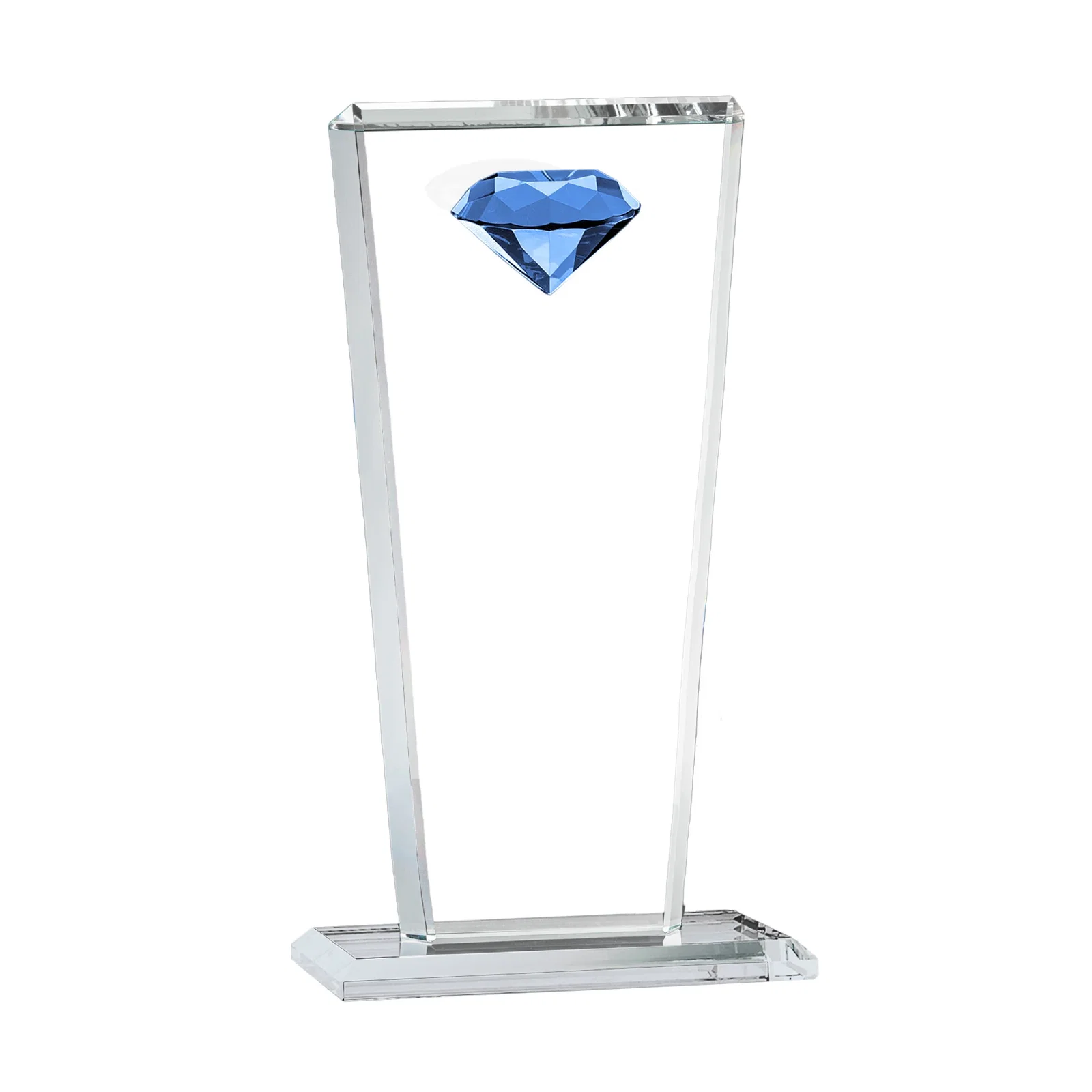 Promotional Optical Crystal Award with Gemstone Set at Tapered Point for dealer and partner awards