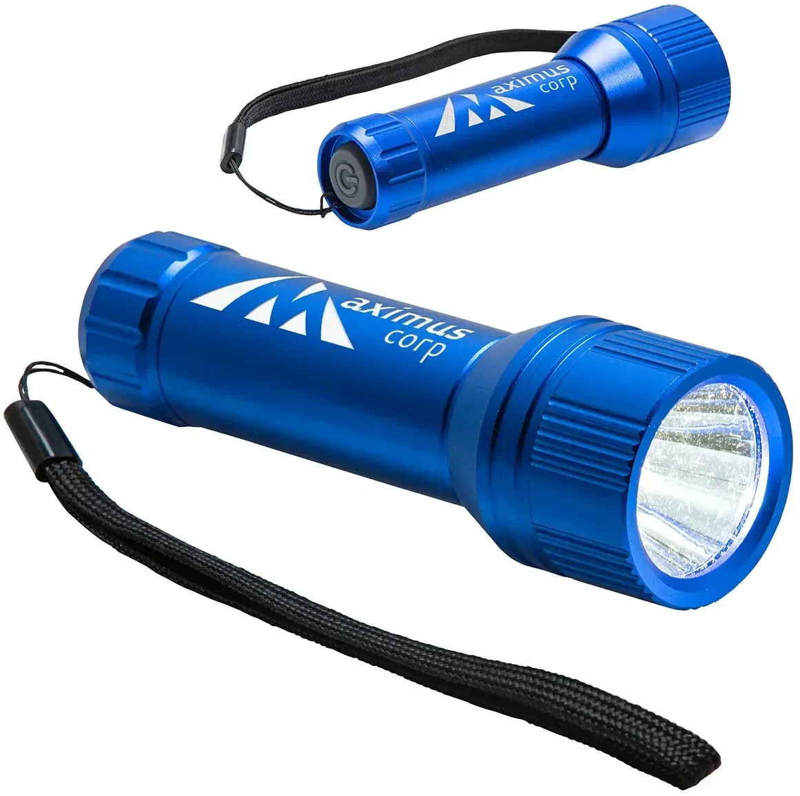 Close-up of custom aluminum flashlight ribbed grip and switch