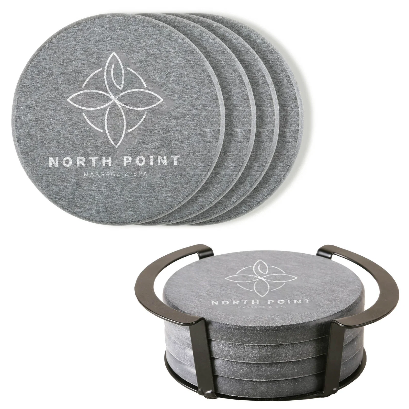 Relic Diatomite Coaster: 4 pc Set in Metal Stand — view 3
